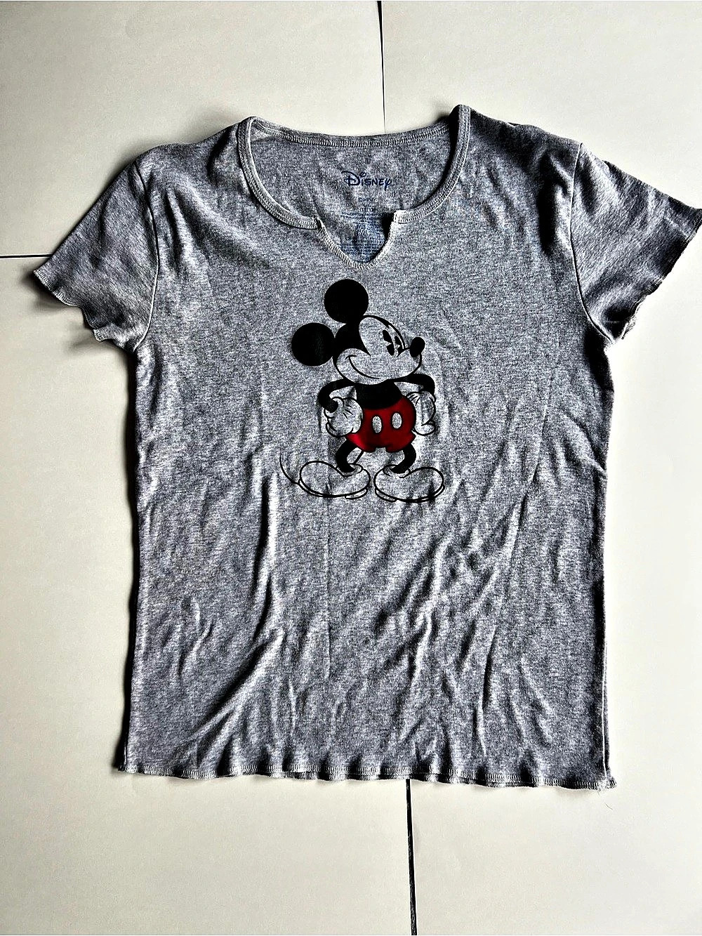 Disney Mickey Mouse Graphic Tee in Gray & Red